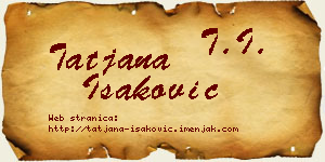 Tatjana Isaković vizit kartica
